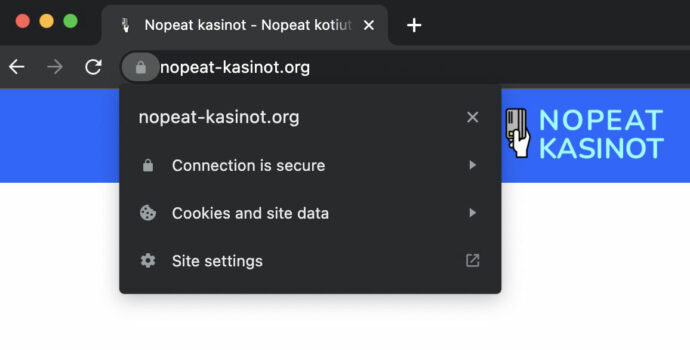 Nopeat-kasinot.org käyttää SSL yhteyttä